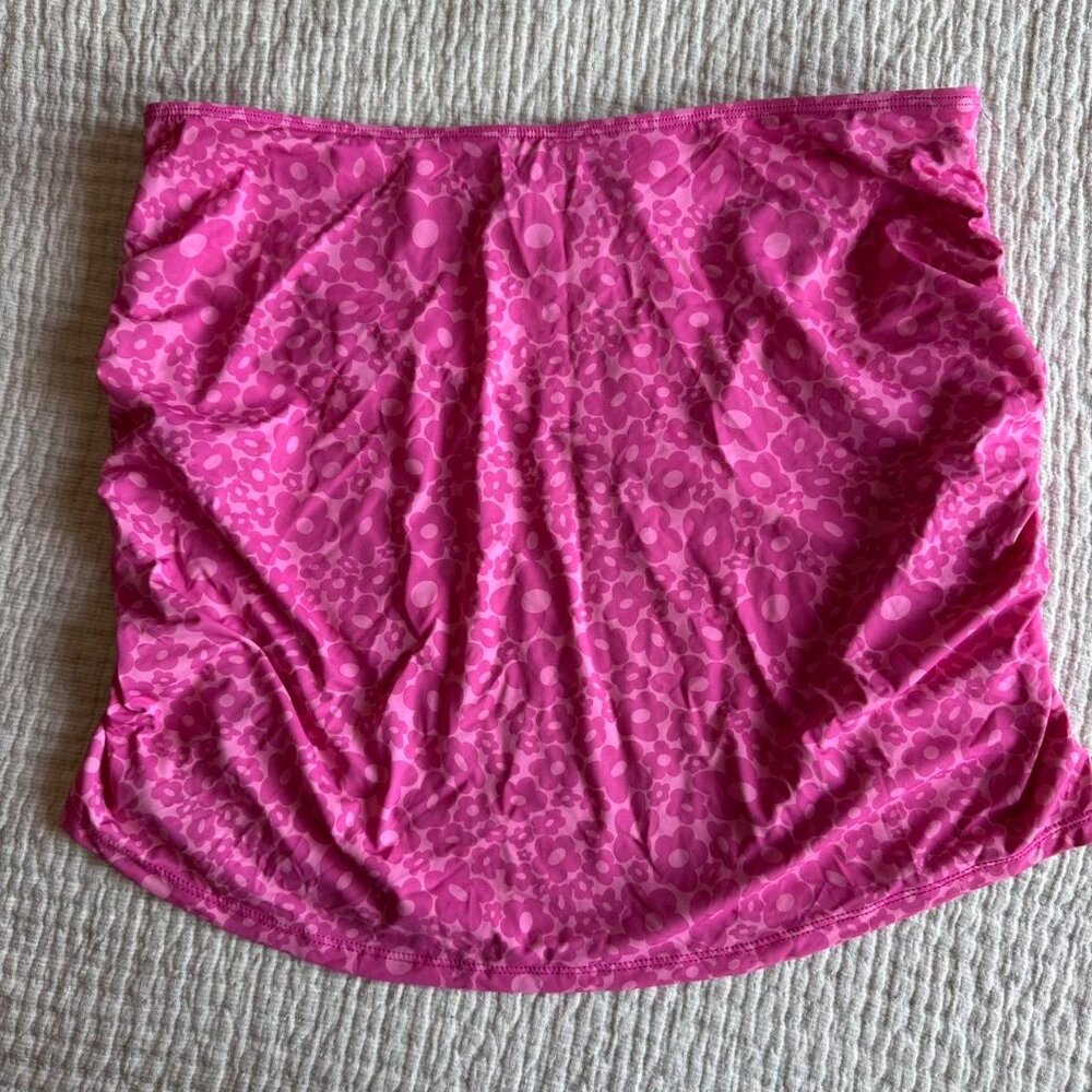 Dippin Daisy's Lucky Swim Mini Skirt Cover-Up Pink Flower Power Beach Resortwear - Picture 2 of 4